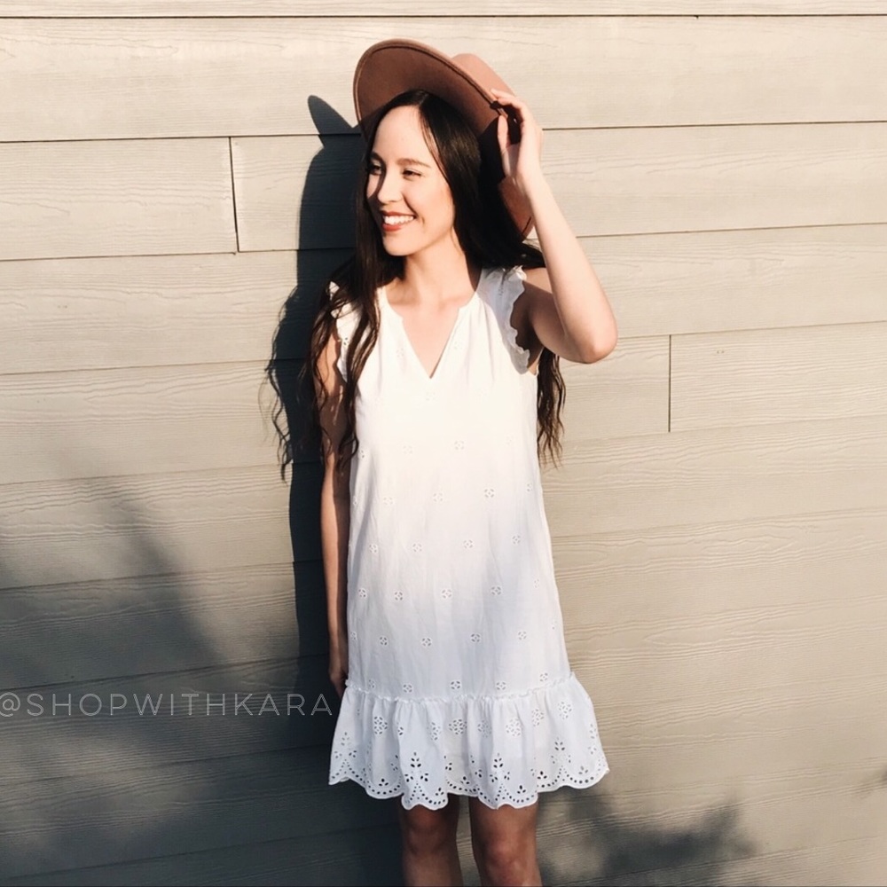 Madewell White Garden Eyelet Mini Dress XS